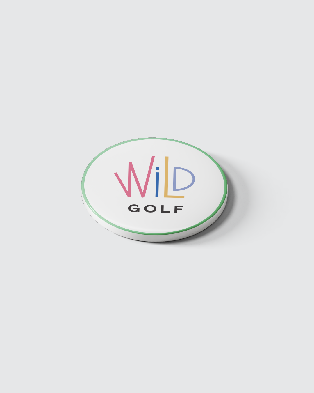 "Wild Golf" White Enamel Ball Marker